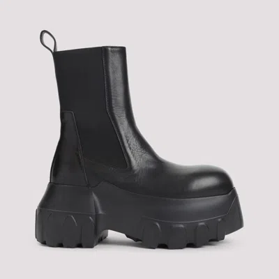 Rick Owens Beatle Mega Tractor Platform Boots In Black