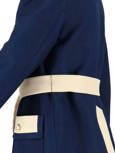 Valentino Blue/ivory Jacket With Belt In Blue