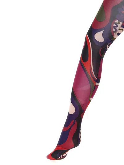 Pucci Patterned Printed Tights Socks Multicolor In Multi