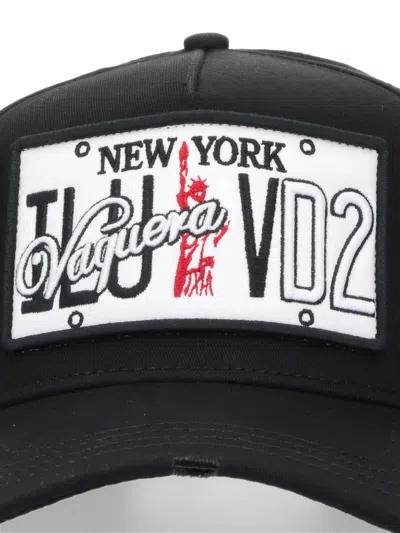 Dsquared2 Branded Baseball Cap Curved Peak In Black