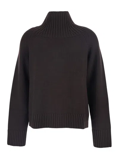 Michael Michael Kors Michael By Michael Kors Dark Brown Wool Sweater In Black