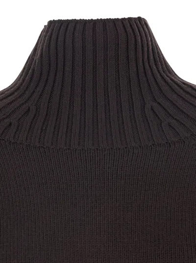 Michael Michael Kors Michael By Michael Kors Dark Brown Wool Sweater In Black