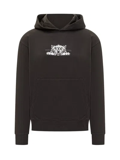 Kenzo Hooded Graphic Print Cotton T-shirt In Black