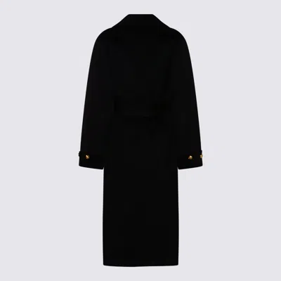 Elisabetta Franchi Coats Blacks And Greys In Black