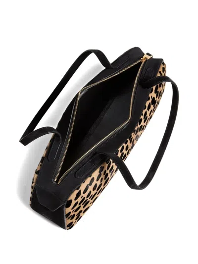 Khaite Simona Leather-trimmed Leopard-print Calf Hair Shoulder Bag In Animal Print