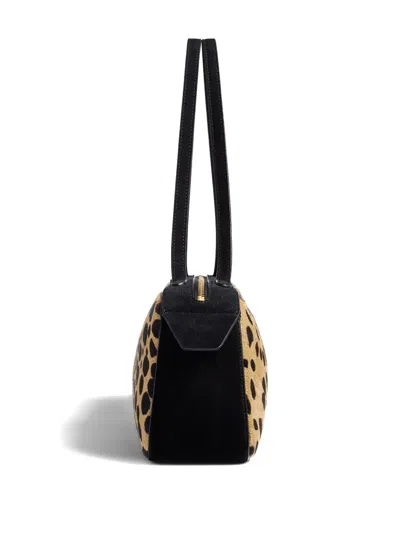 Khaite Simona Leather-trimmed Leopard-print Calf Hair Shoulder Bag In Animal Print
