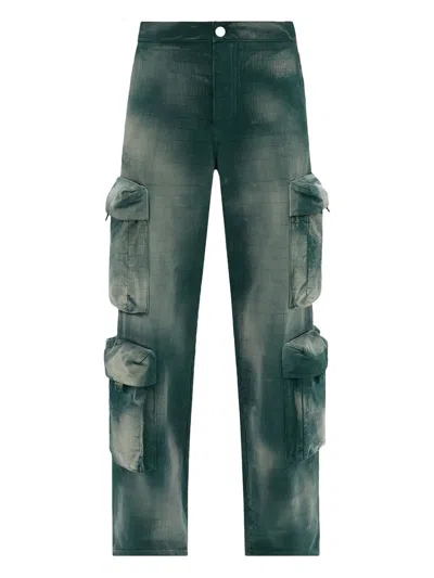 Amiri Patterned-jacquard Cargo Trousers In Green