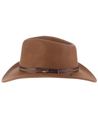 Scala Men's Felt Outback Braid Hat In Brown