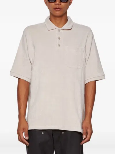 Saintwoods Terry-cloth Polo Shirt In Gray