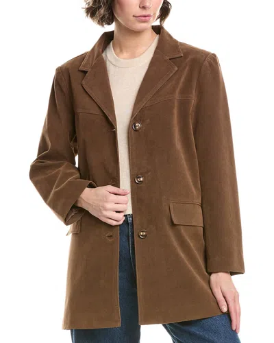 Pascale La Mode Faux Suede Jacket In Brown