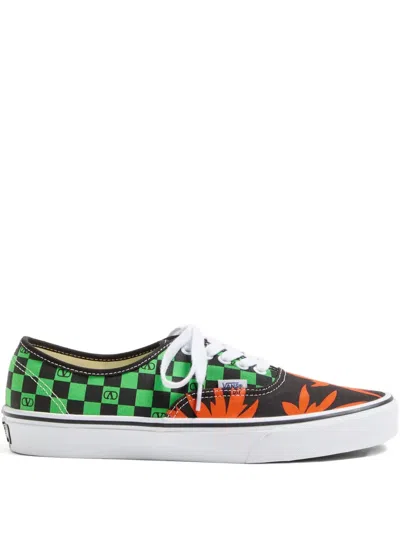 Valentino X Vans Men's Tess St Vlogo Tropical Canvas Low-top Sneakers In Black