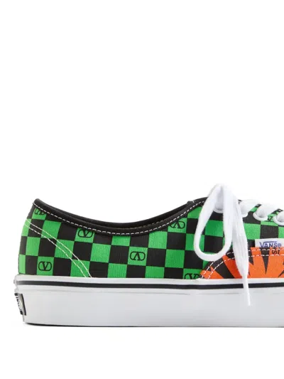 Valentino X Vans Men's Tess St Vlogo Tropical Canvas Low-top Sneakers In Black
