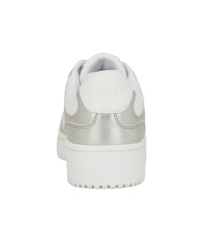 Guess Women's Miram Platform Lace-up Court Sneakers In White