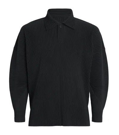 Issey Miyake Polo In Poliestere Nero  Uomo In Black