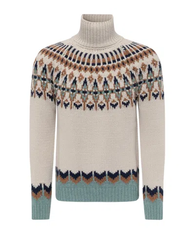 Dondup Chic Turtle Neck Knit Sweater In Gray