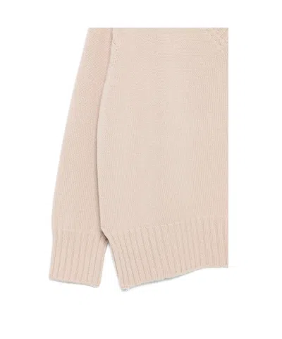 Drumohr Long Sleeves V Neck Oversized Sweater In Neutral