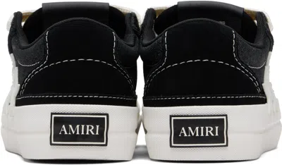 Amiri Low-top Suede And Sequined Canvas Sneakers In Black