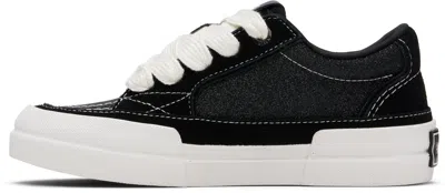 Amiri Low-top Suede And Sequined Canvas Sneakers In Black