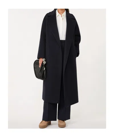 Weekend Max Mara Double-breasted Coat In Black