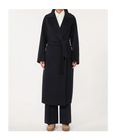 Weekend Max Mara Double-breasted Coat In Black