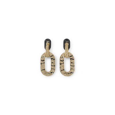 Roberto Cavalli Zebra Pattern Clip-on Earrings In Gold