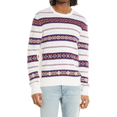 Rag & Bone Wesley Fair Isle Wool Crewneck Sweater In Pink