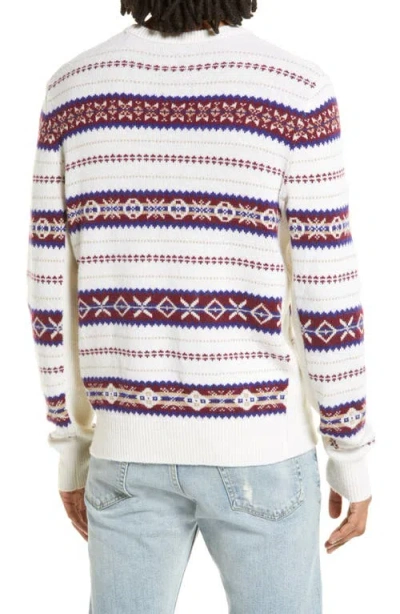 Rag & Bone Wesley Fair Isle Wool Crewneck Sweater In Pink