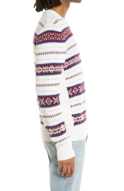 Rag & Bone Wesley Fair Isle Wool Crewneck Sweater In Pink