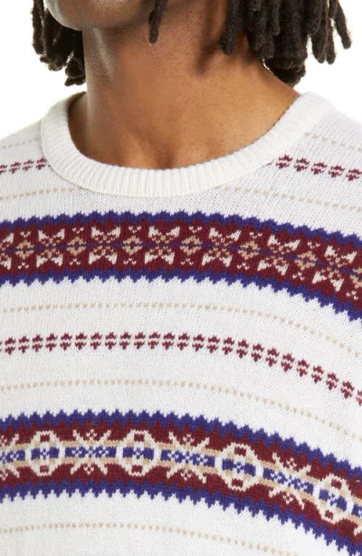 Rag & Bone Wesley Fair Isle Wool Crewneck Sweater In Pink