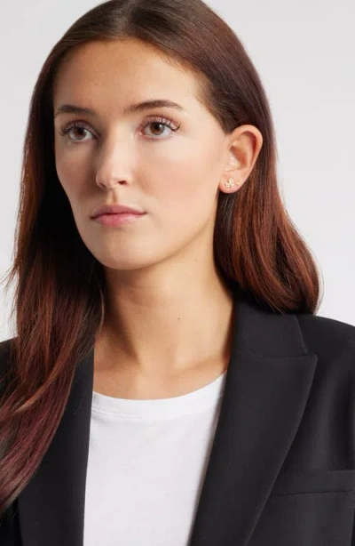 Nordstrom Set Of Two Dainty Cubic Zirconia Stud Earrings In Gold