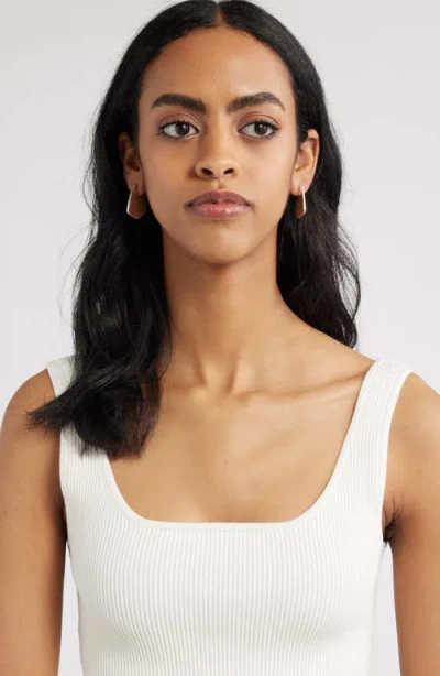 Open Edit Rounded Triangular Drop Earrings In Silver