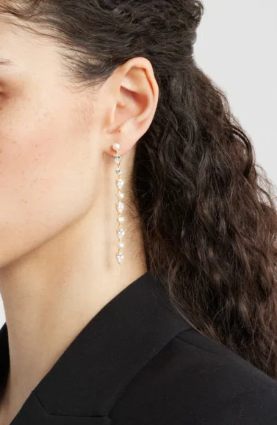 Nordstrom Cubic Zirconia & Faux Pearl Linear Drop Earrings In Multi