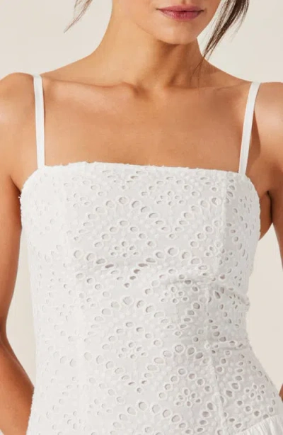 Astr The Label Nathalia Eyelet Embroidered Cotton Midi Dress In White