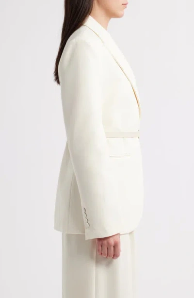 Mango Blance Belt Blazer In White