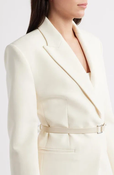 Mango Blance Belt Blazer In White