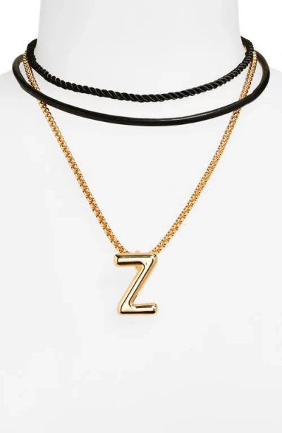 Open Edit Set Of 3 Interchangeable Initial Pendant Necklaces In Multi