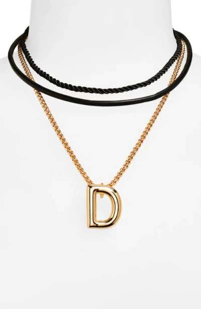 Open Edit Set Of 3 Interchangeable Initial Pendant Necklaces In Multi