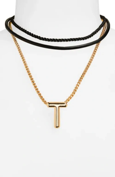 Open Edit Set Of 3 Interchangeable Initial Pendant Necklaces In Multi