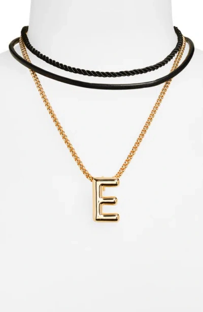 Open Edit Set Of 3 Interchangeable Initial Pendant Necklaces In Multi