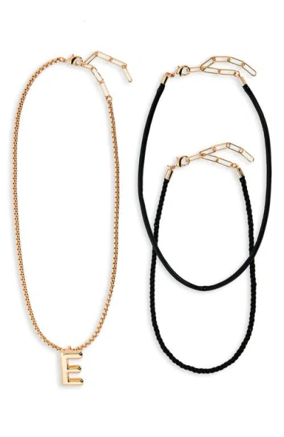 Open Edit Set Of 3 Interchangeable Initial Pendant Necklaces In Multi