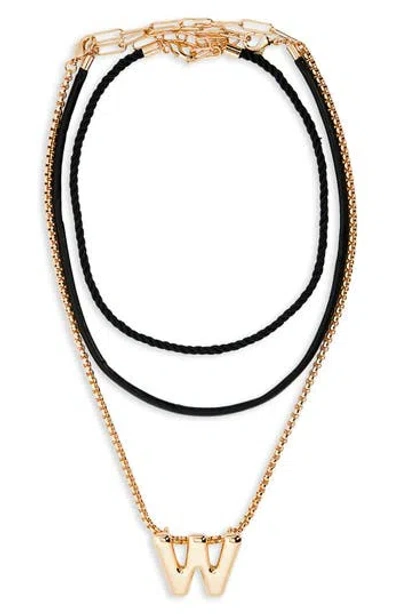 Open Edit Set Of 3 Interchangeable Initial Pendant Necklaces In Gold