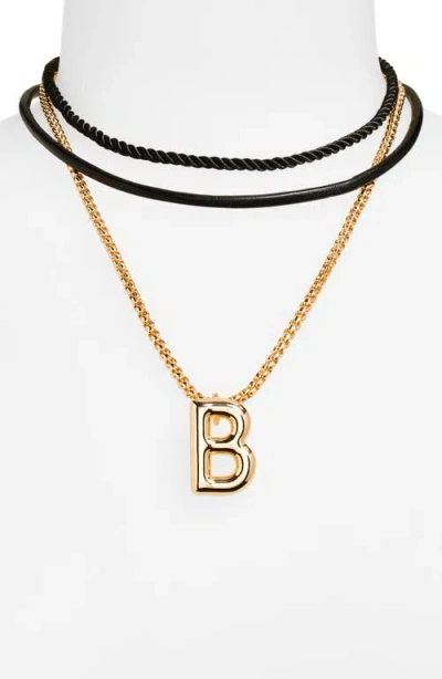 Open Edit Set Of 3 Interchangeable Initial Pendant Necklaces In Gold