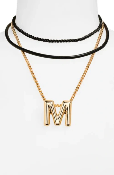 Open Edit Set Of 3 Interchangeable Initial Pendant Necklaces In Multi