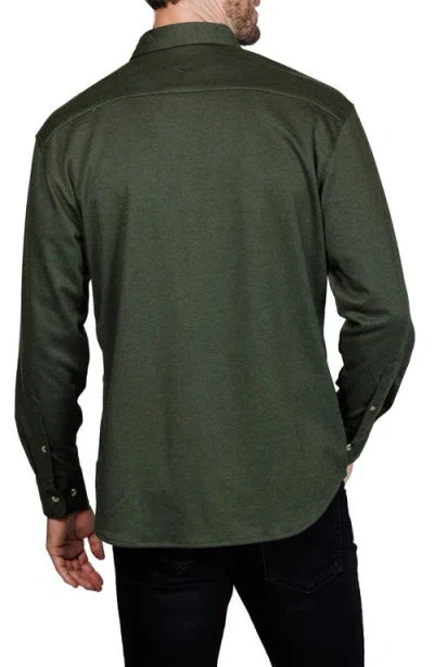 Tailorbyrd Mélange Solid Shirt Jacket In Green