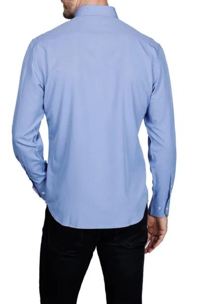 Tailorbyrd Mélange Performance Button Down Shirt In Blue