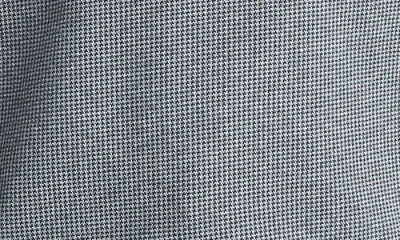 Vince Houndstooth Johnny Collar Long Sleeve Polo In Gray
