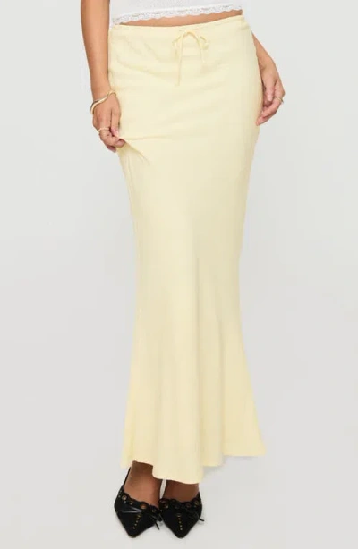 Princess Polly Mercer Linen Blend Drawstring Maxi Skirt In Yellow