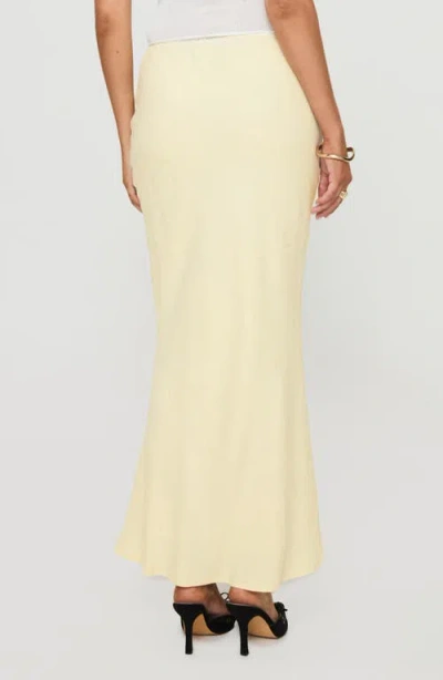 Princess Polly Mercer Linen Blend Drawstring Maxi Skirt In Yellow
