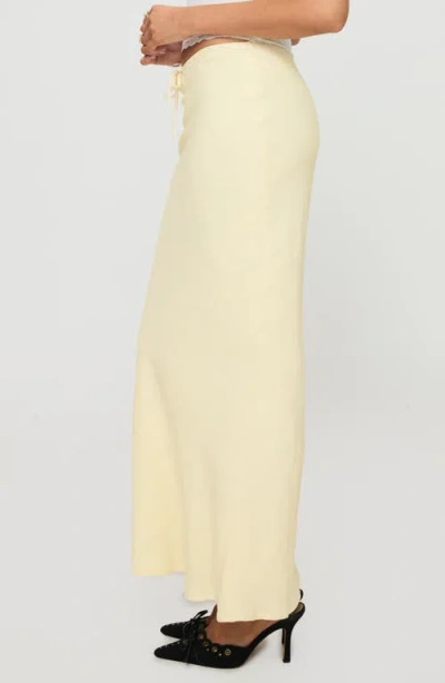 Princess Polly Mercer Linen Blend Drawstring Maxi Skirt In Yellow