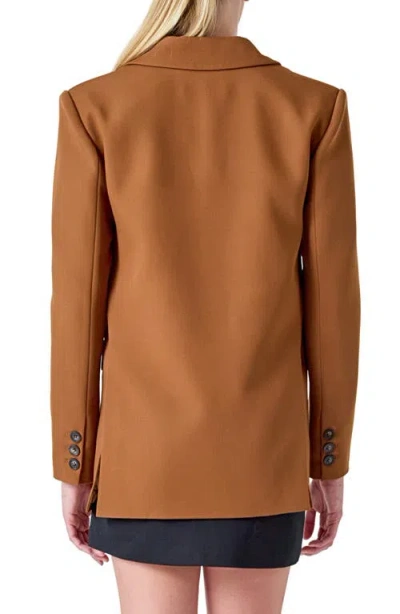 Endless Rose Everyday Oversize Two-button Blazer In Brown